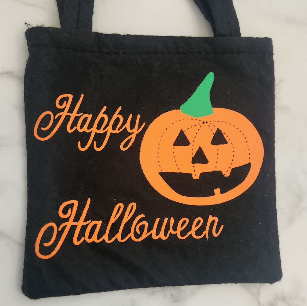 Halloween Pumpkin Black Tote Bag - Picture 3 of 9